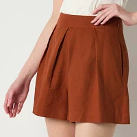 Worthington Womens Mid Rise Pleated Short