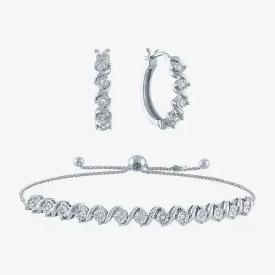 1/4 CT. T.W. Natural White Diamond Sterling Silver 2-pc. Jewelry Set