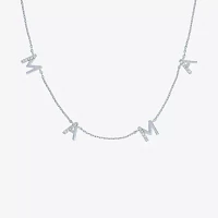 "Mama" (G-H / I1-I2) Womens 1/10 CT. T.W. Lab Grown White Diamond Sterling Silver Pendant Necklaces