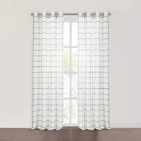 Fieldcrest Arden Windowpane Cotton Sheer Grommet Top Single Curtain Panel