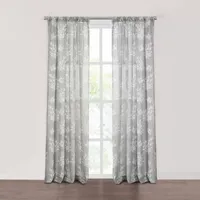 Fieldcrest Arden Tossed Bouquet Cotton Sheer Rod Pocket Single Curtain Panel