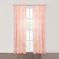 Fieldcrest Arden Speckle Print Cotton Sheer Rod Pocket Single Curtain Panel