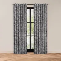 Fieldcrest Luxury Cotton Texture Jacquard Scroll Light-Filtering Rod Pocket Back Tab Single Curtain Panel