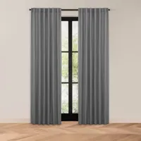 Fieldcrest Luxury Cotton Texture Energy Saving 100% Blackout Rod Pocket Back Tab Single Curtain Panel