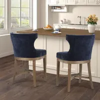 Madison Park Fillmore Counter Stool Counter Height Upholstered Swivel Bar Stool