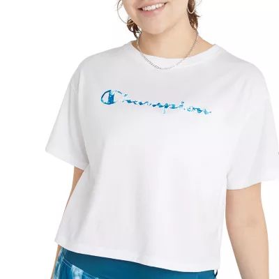 Champion Womens Crew Neck Short Sleeve Crop Top