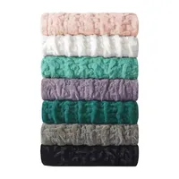 Madison Park Ruched Fur Throw