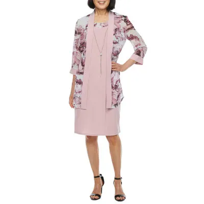 R & M Richards Womens Floral Jacket Dress