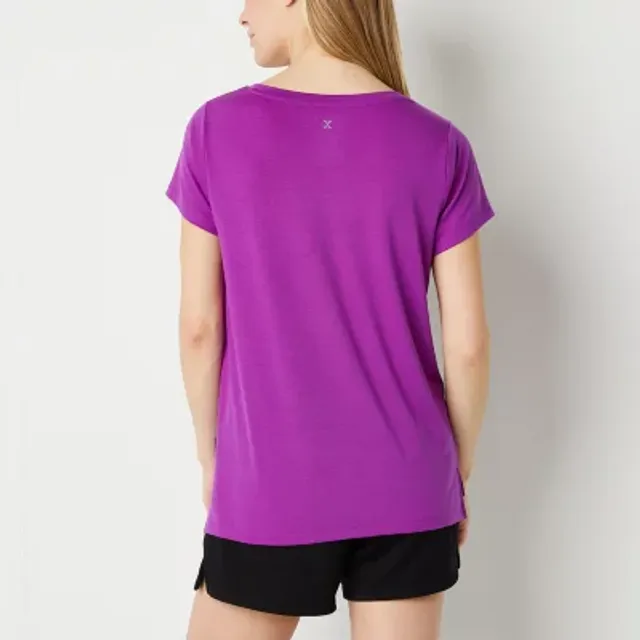 Xersion Womens Crew Neck Short Sleeve T-Shirt Tall