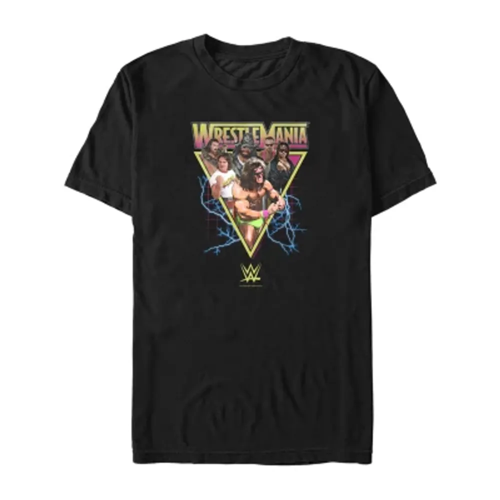 Mens Crew Neck Short Sleeve Regular Fit WrestleMania Graphic T-Shirt