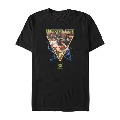 Mens Crew Neck Short Sleeve Regular Fit WrestleMania Graphic T-Shirt