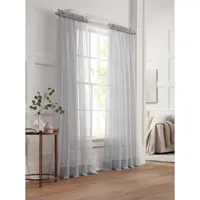 Liz Claiborne Lisette Rod Pocket Sheer Single Curtain Panels