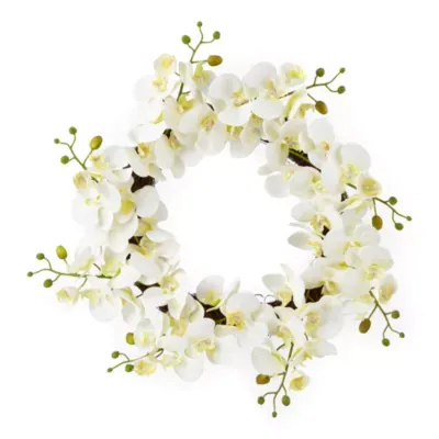 Linden Street 24" White Orchid Indoor Wreath