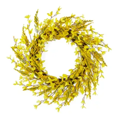 Linden Street 24" Yellow Forsynthia Wreath