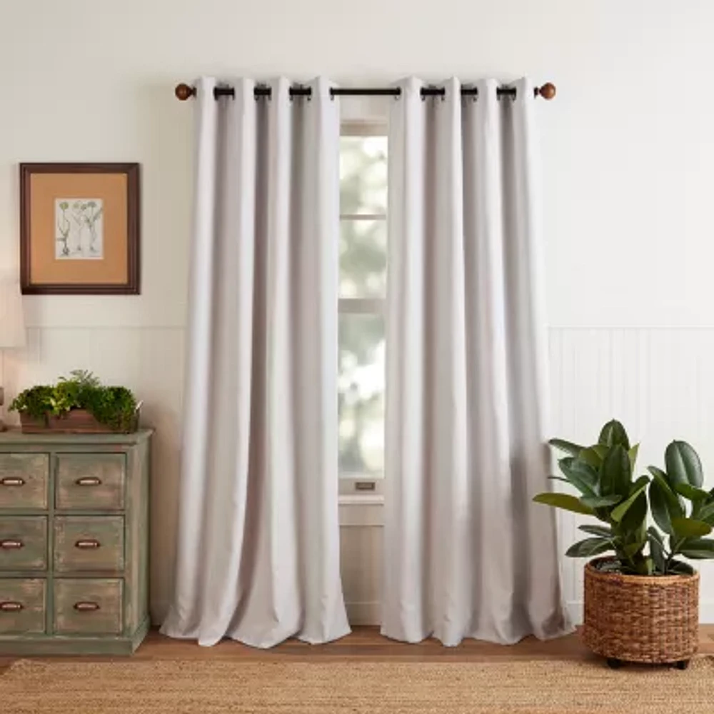 Martha Stewart Reed Grommet Top Blackout Single Curtain Panels