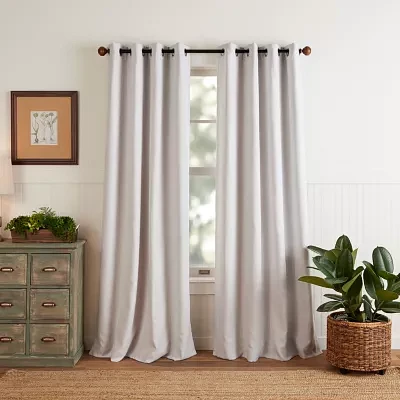 Martha Stewart Reed Grommet Top Blackout Single Curtain Panels