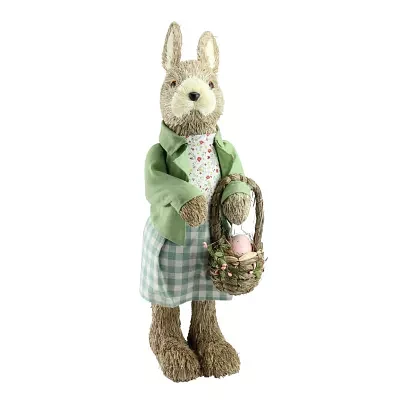 Northlight 20.25in Bunny Rabbit With Egg Basket Figurine