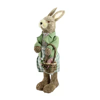 Northlight 20.25in Bunny Rabbit With Egg Basket Figurine