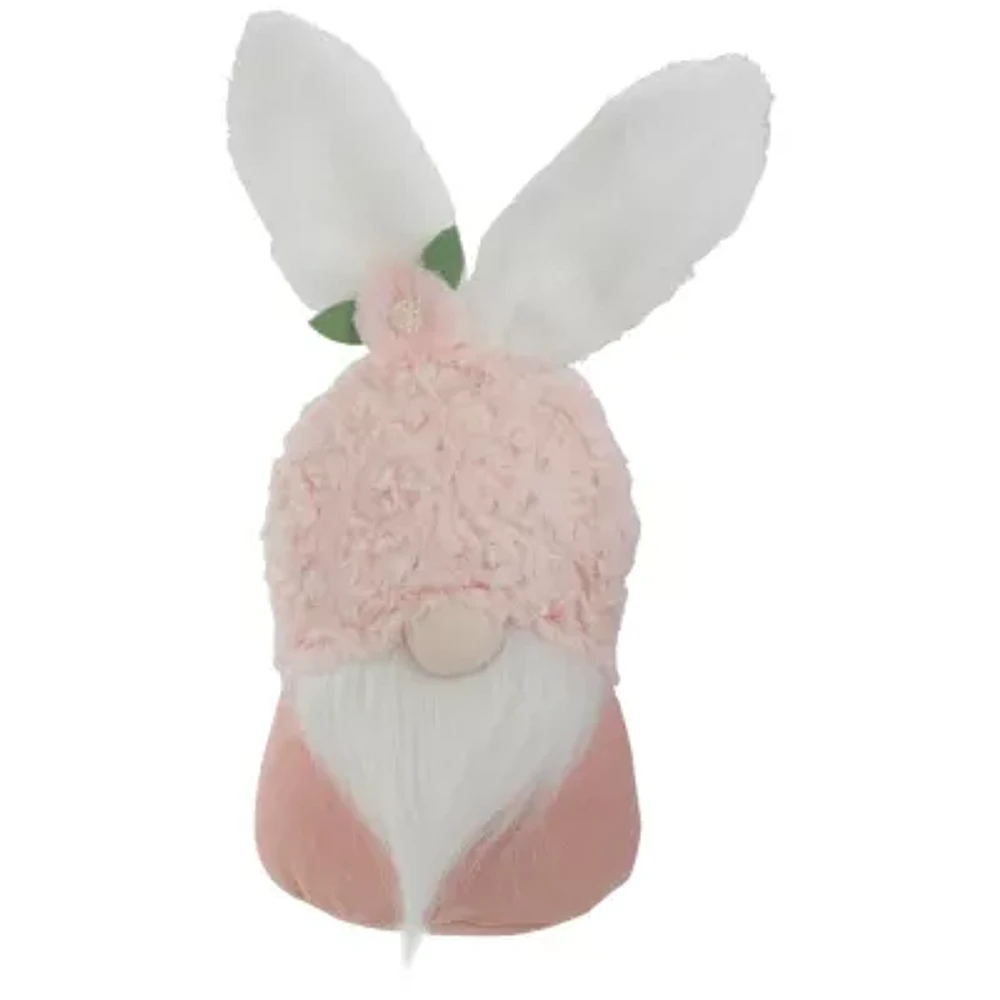 Northlight 14in Pink And White Head With Bunny Ears Christmas Gnome