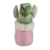 Northlight 13in Pink And Green Girl With Bunny Ears Christmas Gnome