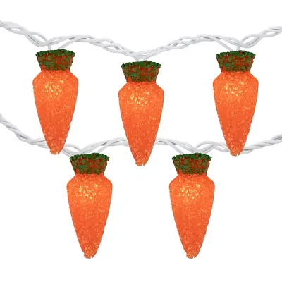 Northlight 7.25ft Orange Carrot White Wire String Lights