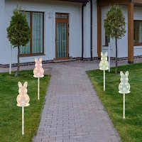 Northlight Plaid Pastel Bunny Clear 4-pc. Pathway Light