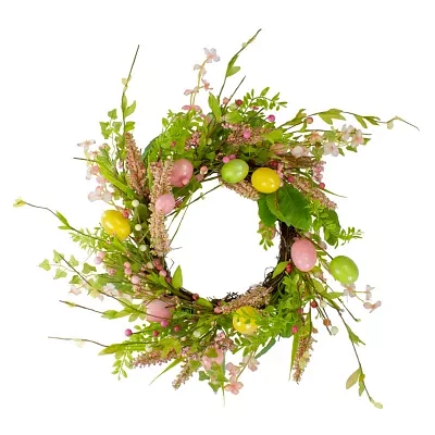 Northlight 20in Egg With Berry Floral Indoor Wreath