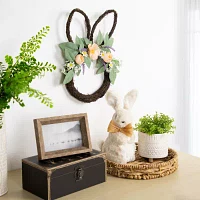 Northlight 15in Bunny Ears Floral Twig Wreath