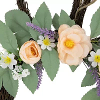 Northlight 15in Bunny Ears Floral Twig Wreath