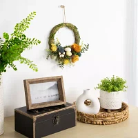 Northlight Egg And Bird Nest With Wooden Flowers Wreath