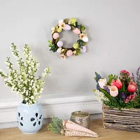 Northlight 7in Pastel Speckled Egg Artificial Mini Twig Wreath