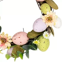 Northlight 7in Pastel Speckled Egg Artificial Mini Twig Wreath