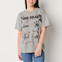 Juniors Rock On Oversized Tee Womens Crew Neck Short Sleeve Care Bears Graphic T-Shirt