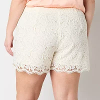 Worthington Plus Womens Lace Short