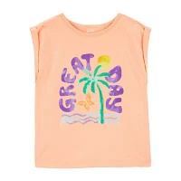 Carter's Little & Big Girls Round Neck Short Sleeve Graphic T-Shirt