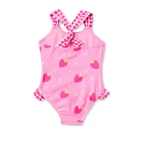 Okie Dokie Toddler & Little Girls Dots One Piece Swimsuit