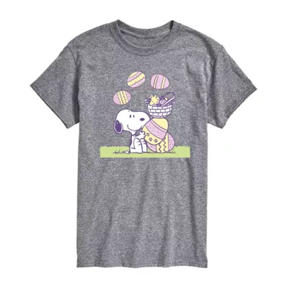 Mens Short Sleeve Peanuts Easter Graphic T-Shirt