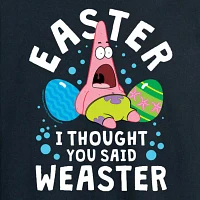 Mens Long Sleeve Spongebob Easter Graphic T-Shirt