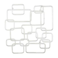 Cheungs Silver Abstract Square Metal Wall Art