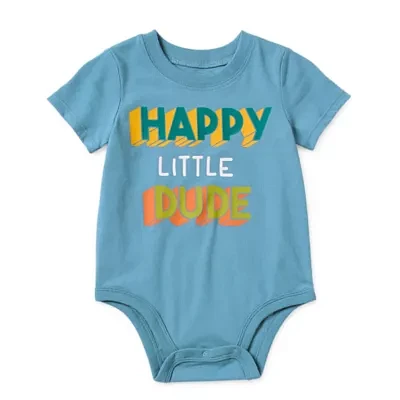 Okie Dokie Baby Boys Crew Neck Short Sleeve Bodysuit