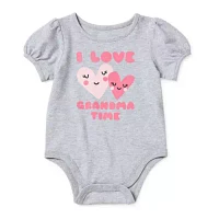 Okie Dokie Baby Girls Round Neck Short Sleeve Bodysuit