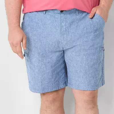 St. John's Bay Mens Big and Tall Stretch Fabric Linen Blend Cargo Short