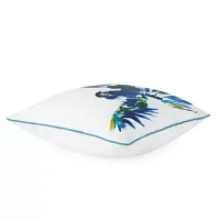 Turquoise Sun 18x18 Bird Print Square Outdoor Pillow