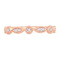 1/ CT. T.W. Natural White Diamond 10K Rose Gold Wedding Band