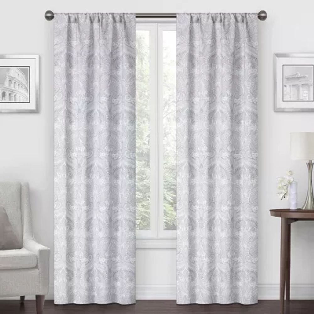 Regal Home Medallion Paisley Jacquard Light-Filtering Rod Pocket Set of 2 Curtain Panel