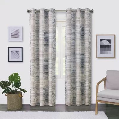 Regal Home Surfaces Tiles Light-Filtering Grommet Top Single Curtain Panel