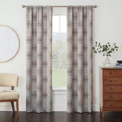 Eclipse Kerry Printed Geo Energy Saving Blackout Rod Pocket Set of 2 Curtain Panel