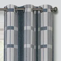 Regal Home Surfaces Plaid Light-Filtering Grommet Top Single Curtain Panel