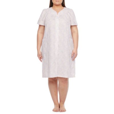 Lissome Womens Plus Short Sleeve Knee Length Robe