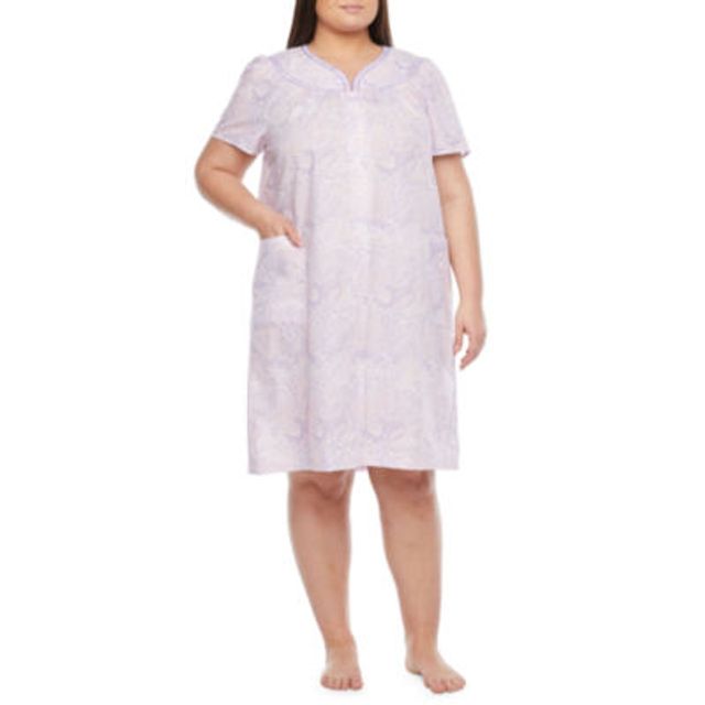 Lissome Womens Plus Short Sleeve Knee Length Robe